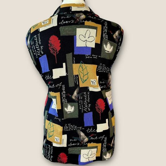 Supply & Demand Vintage Patchwork Button Up Knit Cardigan Vest Women Size L USA - Picture 4 of 13